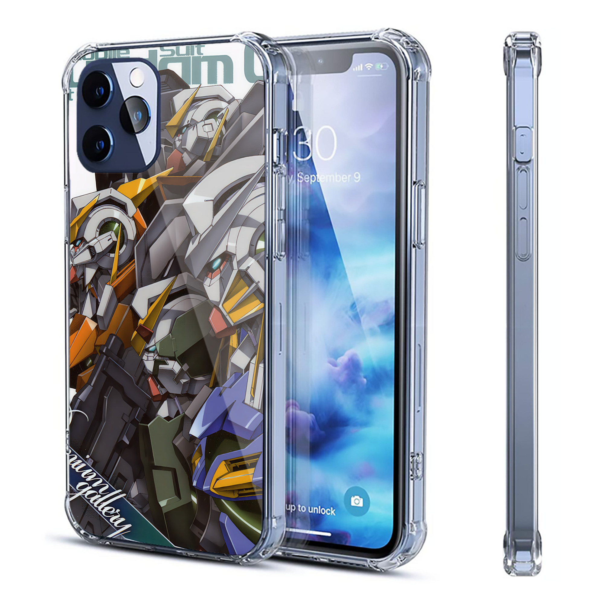 （画像用） 機動戦士ガンダム Mobile Suit Gundam 【iPhone 12シリーズ対応】透明スマホケース（クリアソフトケース）